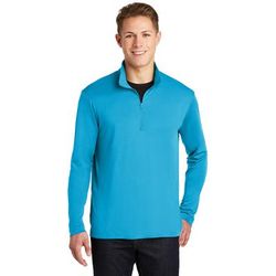 Sport-Tek ST357 PosiCharge Competitor 1/4-Zip Pullover T-Shirt in Atomic Blue size Large | Polyester