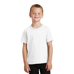 Port & Company PC099Y Youth Beach Wash Garment-Dyed Top in White size Large | Cotton