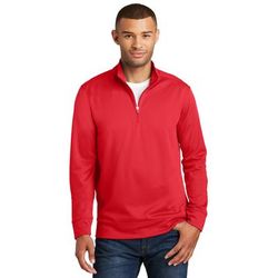 Port & Company PC590Q Performance Fleece 1/4-Zip Pullover Sweatshirt in Red size 2XL