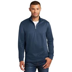 Port & Company PC590Q Performance Fleece 1/4-Zip Pullover Sweatshirt in Deep Navy Blue size Medium | Polyester