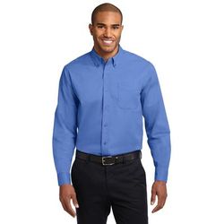 Port Authority S608ES Extended Size Long Sleeve Easy Care Shirt in Ultramarine Blue size 10XL | Cotton/Polyester Blend