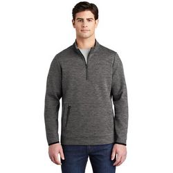 Sport-Tek ST281 Triumph 1/4-Zip Pullover T-Shirt in Dark Grey Heather size Large | Cotton Blend