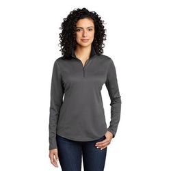 Port Authority LK584 Women's Silk Touch Performance 1/4-Zip in Steel Gray/Black size 4XL | Polyester