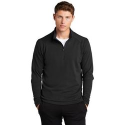 Sport-Tek ST273 Lightweight French Terry 1/4-Zip Pullover T-Shirt in Black size Large | Cotton Blend