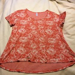 Lularoe Tops | Floral Shirt | Color: Orange/Red | Size: 2x