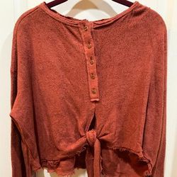 Free People Tops | Free People | Emmas Tie-Front Top | Red | S | Color: Red | Size: S
