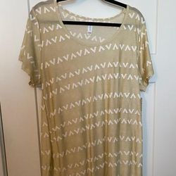 Lularoe Tops | Lularoe Classic T | Color: Tan/White | Size: Xl