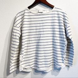 Anthropologie Tops | Anthropologie | Striped Long Sleeve Shirt Sz M | Color: Cream/White | Size: M