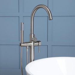 Randolph Morris Contemporary High Flow Freestanding Gooseneck Tub Faucet RMLF243-BN