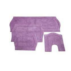 Waterford 4-Pc. Bath Rug Set Blue by Home Weavers Inc in Lavender (Size 4 RUG SET)