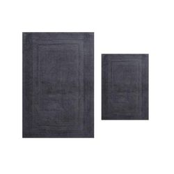 Luxury Hotel Style Bath Rug 2-Pc. Set by Home Weavers Inc in Grey