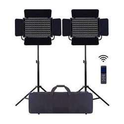 CamBee VL60RGB 60W 681 Video LED Panel 2-Light Kit with Stands & Remote FL-VL60RGB