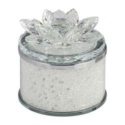 "Crystal 4" Round Lotus Box, Clear - Sagebrook Home 15421-02"