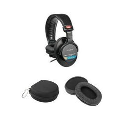 Sony MDR-7506 Headphones with Sheepskin Leather Earpads & Carrying Case Kit MDR-7506