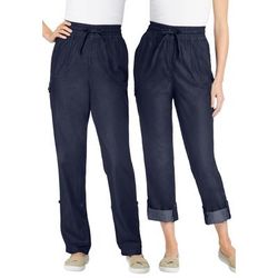 Plus Size Women's Convertible Length Cargo Pant by Woman Within in Indigo (Size 40 W)