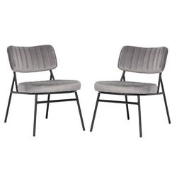 LeisureMod Marilane Velvet Accent Chair With Metal Frame ( Set of 2 ) - LeisureMod MA29GR2