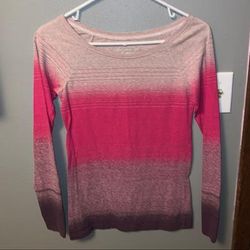 American Eagle Outfitters Tops | American Eagle Women’s Striped Ombr Long Sleeve | Color: Pink/Purple | Size: S