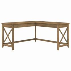 Bush Furniture Key West 60W L Shaped Desk in Reclaimed Pine - Bush Furniture KWD160RCP-03