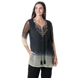 Magical Glamour,'Tie-Dyed Tunic with Glass Bead Detail'