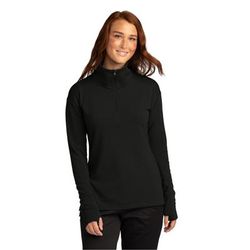 Sport-Tek LST561 Women's Sport-Wick Flex Fleece 1/4-Zip in Black size 2XL | Triblend