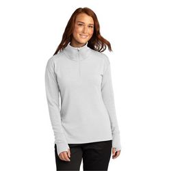 Sport-Tek LST561 Women's Sport-Wick Flex Fleece 1/4-Zip in White size XL | Triblend