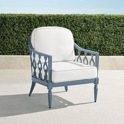 Avery Lounge Chair with Cushions in Moonlight Blue Aluminum - Standard, Rain Black - Frontgate