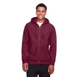 Team 365 TT95 Men's Zone HydroSport Heavyweight Full-Zip Hooded Sweatshirt in Sport Dark Maroon size 3XL | Cotton Polyester