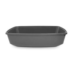 Charcoal Open Cat Litter Box, 19.5" L X 14.8" W X 4.7" H, Large