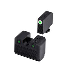 TruGlo Brite Site Tritium Pro Green Night Sight Set for Glock High MOS 3-Dot Configuration Front White Focus Lock Ring Steel Black TG-TG231G2MW