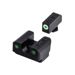 TruGlo Tritium Pro Green Sight Set for Glock 42/43 White Focus Ring Steel Black TG-TG231G1AW