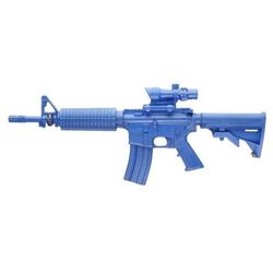 Blueguns Colt M4 Commando Training Guns Not Weighted No Light/Laser Attachment Rifle Flat Top Closed Stock ACOG Sight Blue FSM4CFTCSACOG