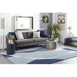 Cherryland 18"H x 14"W x 14"D Traditional Home Decor Navy Outdoor Stool - Boutique Rugs