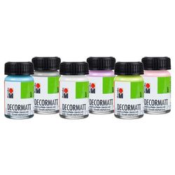 Marabu Peintures acryliques mates "pastel", 6x 15 ml