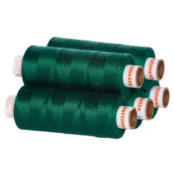 buttinette Fil à coudre universel, grosseur : 100, lot de 5 bobines, vert sapin
