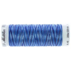 Mettler Fil à coudre poly sheen multi, grosseur : 40, 200 m, bleu multicolore