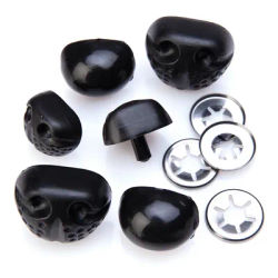 Museaux pour peluches, noir, 18-24 mm, 12 pièces