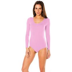 Body à manches longues pour adultes, rose