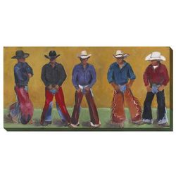 COWBOYS OUTDOOR ART 48X24 by West of the Wind in Multi