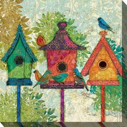 THREE NEIGHBORS OUTDOOR ART 24X24 by West of the Wind in Multi