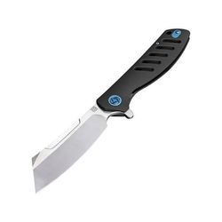 Artisan Cutlery Tomahawk Framelock Folding Knife 5in Closed 3.75in Satin Bohler M390 SS Blade Black Titanium Handle Pocket Clip Black Nylon Zippered