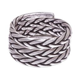 Weave and Spin,'Artisan Crafted Sterling Silver Band Ring'