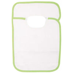 buttinette Bavoir bébé à broder, blanc/vert, avec fermeture scratch