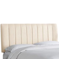 Wesley Channel Seam Headboard by Skyline Furniture in Linen Talc (Size FULL)