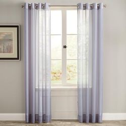 Wide Width BH Studio Sheer Voile Grommet Panel by BH Studio in Slate (Size 56" W 84" L) Window Curtain