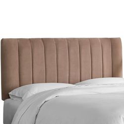 Wesley Channel Seam Headboard by Skyline Furniture in Velvet Cocoa (Size CALKNG)