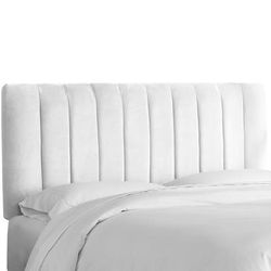 Wesley Channel Seam Headboard by Skyline Furniture in Velvet White (Size QUEEN)