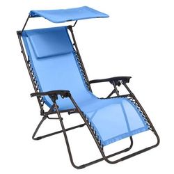 350 lbs. Weight Capacity Zero Gravity chair with Canopy by BrylaneHome in Pool Folding Patio Lounger Chair