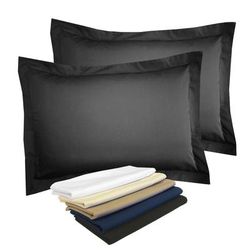 2-Pack Tailored 65/35 Poly/Cotton Sham by Levinsohn Textiles in Black (Size KING)