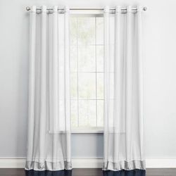 Wide Width BH Studio Sheer Voile Grommet Panel by BH Studio in Eggshell (Size 56" W 72" L) Window Curtain