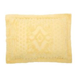 100% Cotton Georgia Chenille Shams by BrylaneHome in Sunshine Yellow (Size KING) Pillow